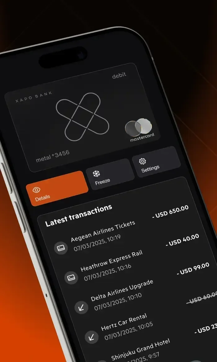 Xapo Bank Card official card image
